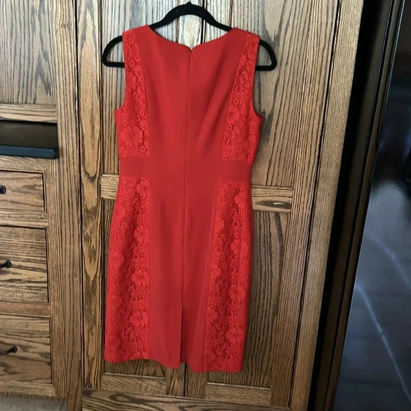 Adrianna Papell Red Lace Midi Dress - Picture 5 of 6